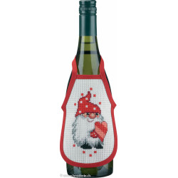 Permin, kit 4 tabliers pour bouteille de vin lutins et cœurs (PE78-4239)