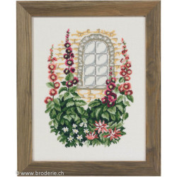Permin, kit Fenêtre et rose trémières (PE92-2139)