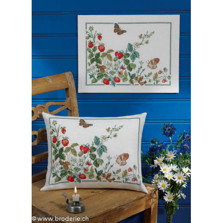 Permin, kit fraisiers et papillons (PE92-3342)