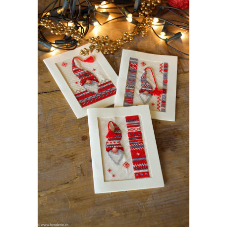 Vervaco, kit 3 cartes de voeux gnômes (PN0157032)