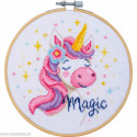 Vervaco, Kit au point compté avec cerceau Licorne (PN0231034)