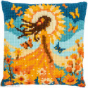 Vervaco, kit coussin Fille avec le soleil (PN0212141)