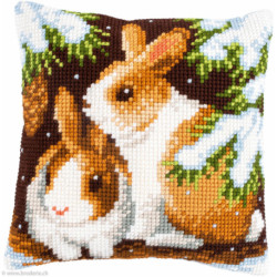 Vervaco, Kit coussin Lapins dans la neige (PN0147640)