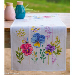 Vervaco, kit facile chemin de table pensées et graminées (PN0205036)