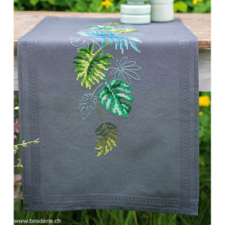 Vervaco, kit imprimé chemin de table Feuilles botaniques (PN0188625)