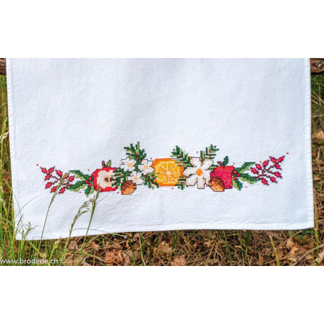 Vervaco, kit imprimé linge Christmas fruit (PN0217584)