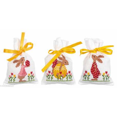 Vervaco, Kit lot de 3 sachets Lapins de Pâques (PN0196545)