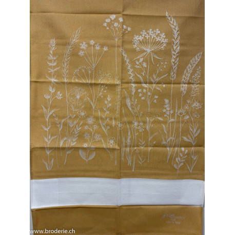 Graziano, Linge de cuisine Campi Fleurs jaune-beige (CU6568)