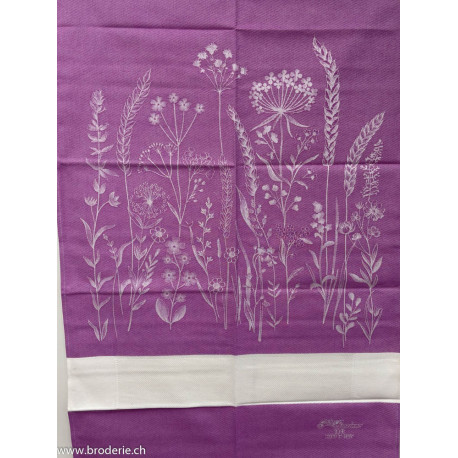 Graziano, Linge de cuisine Campi Fleurs rose-violet (CU6564)