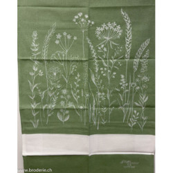 Graziano, Linge de cuisine Campi Fleurs vert (CU6566)