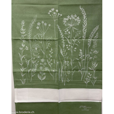 Graziano, Linge de cuisine Campi Fleurs vert (CU6566)