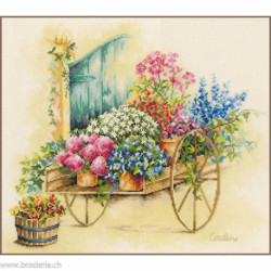 Lanarte, Kit au point compté Floral cart (LA0216157)
