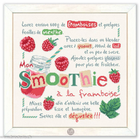 LiliPoints, Grille Gourmandise - Mon smoothie à la framboise (GO59)