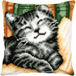 Vervaco, kit coussin au point de croix Chat avec un livre (PN0228648)