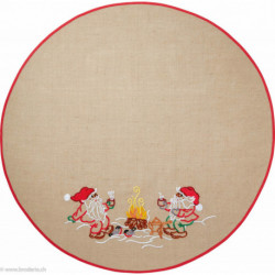 Permin, kit imprimé nappe de Noël Lutins et café (PE42-1566)