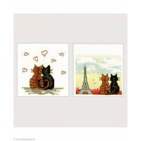 Bonheur des Dames, kit 2 cartes "chats" à Paris (BD7531)