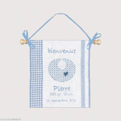 Bonheur des Dames, kit Bienvenue bavoir bleu (BD5095)