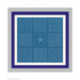 Bonheur des Dames, kit imprimé Sashico carrés sur fond bleu (BD3802)