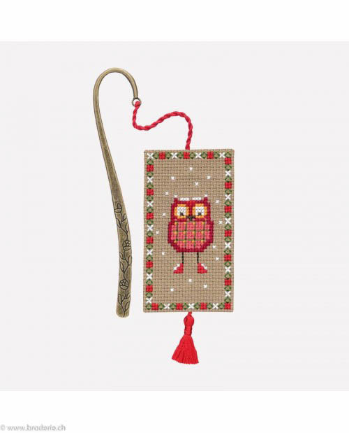 Marque-page à Broder Au Point De Croix. Jeune Fille En Robe Verte. 4553