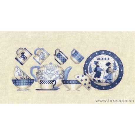 Bonheur des Dames, kit vaisselle bleue (BD1039)