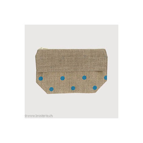 Bonheur des Dames, trousse impression pois bleus (BDTLP15)