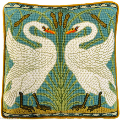 Bothy Threads, kit canevas peint Swan, Rush and Iris (BOTAC18)