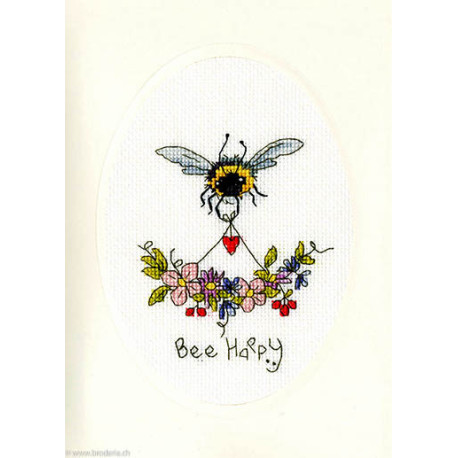 Bothy Threads, kit Carte de Voeux - Bee Happy (BOXGC25)