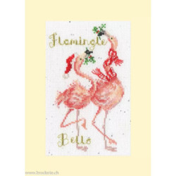 Bothy Threads, kit carte de voeux - Flamingle Bells (BOXMAS68)