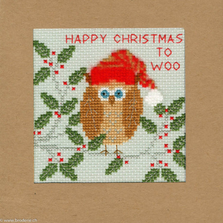 Bothy Threads, kit carte de Voeux chouette (BOXMAS11)