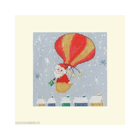 Bothy Threads, kit carte de voeux Christmas - Delivery By Balloon (BOXMAS53)