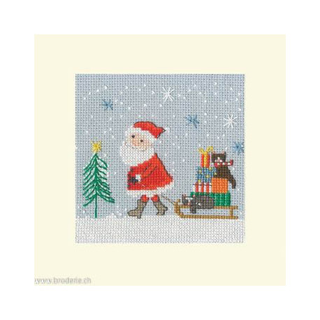 Bothy Threads, kit carte de voeux Christmas - Delivery By Sledge (BOXMAS52)