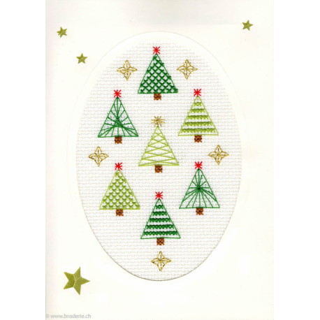 Bothy Threads, kit carte de Voeux Christmas Forest (BOXMAS23)