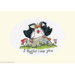 Bothy Threads, kit carte de voeux I Puffin love you (BOXGC42)