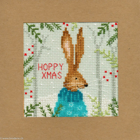 Bothy Threads, kit carte de Voeux lapin (BOXMAS10)