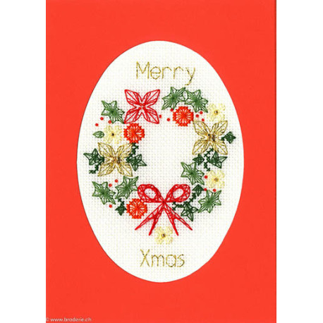 Bothy Threads, kit carte de voeux Merry Christmas (BOXMAS44)