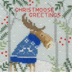 Bothy Threads, kit carte de Voeux Moose (BOXMAS7)