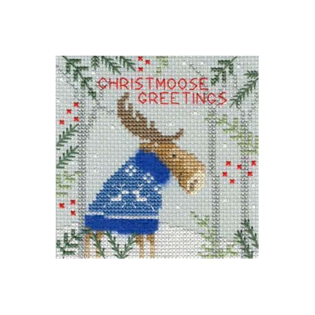 Bothy Threads, kit carte de Voeux Moose (BOXMAS7)