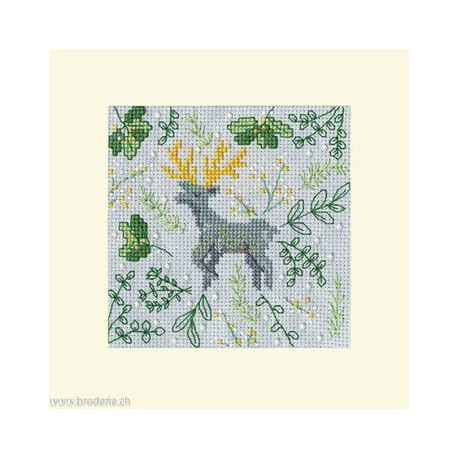 Bothy Threads, kit carte de voeux Scandi Deer (BOXMAS62)