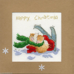 Bothy Threads, kit carte de Voeux Souris skie (BOXMAS21)