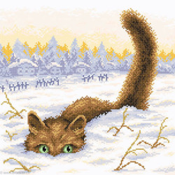 BrilliArt, kit diamant Cat in the snow (MC-033)