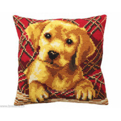 Collection d'Art, kit coussin Cute Puppy Plaid (CADE5160)