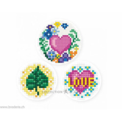 Collection d'Art, kit diamant 3 stickers amour cœur (CADEDCS008)