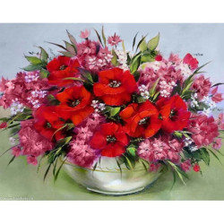 Collection d'Art, kit diamant Poppy bouquet on the table (CADE4605)