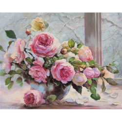 Collection d'Art, kit diamant Roses on the winter window-sill (CADE7133)