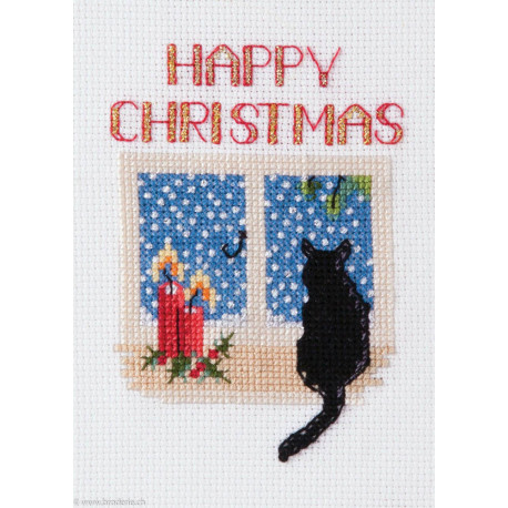 Derwentwater, kit Christmas Card - Christmas Cat (DWCDX48)