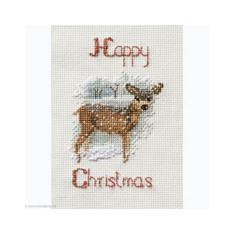 Derwentwater, kit Christmas Card - Deer in a Snowstorm (DWCDX56)