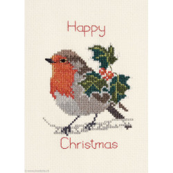 Derwentwater, kit Christmas Card - Holly And Robin (DWCDX18)