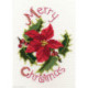 Derwentwater, kit Christmas Card - Poinsettia And Holly (DWCDX31)