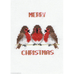 Derwentwater, kit Christmas Card - Robin Trio (DWCDX41)