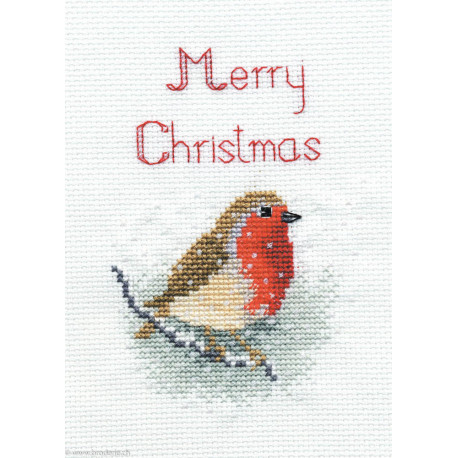 Derwentwater, kit Christmas Card - Snow Robin (DWCDX03)